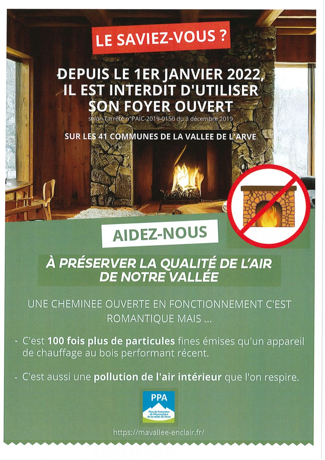 Interdiction de l’utisation des foyers ouverts Mairie de Servoz