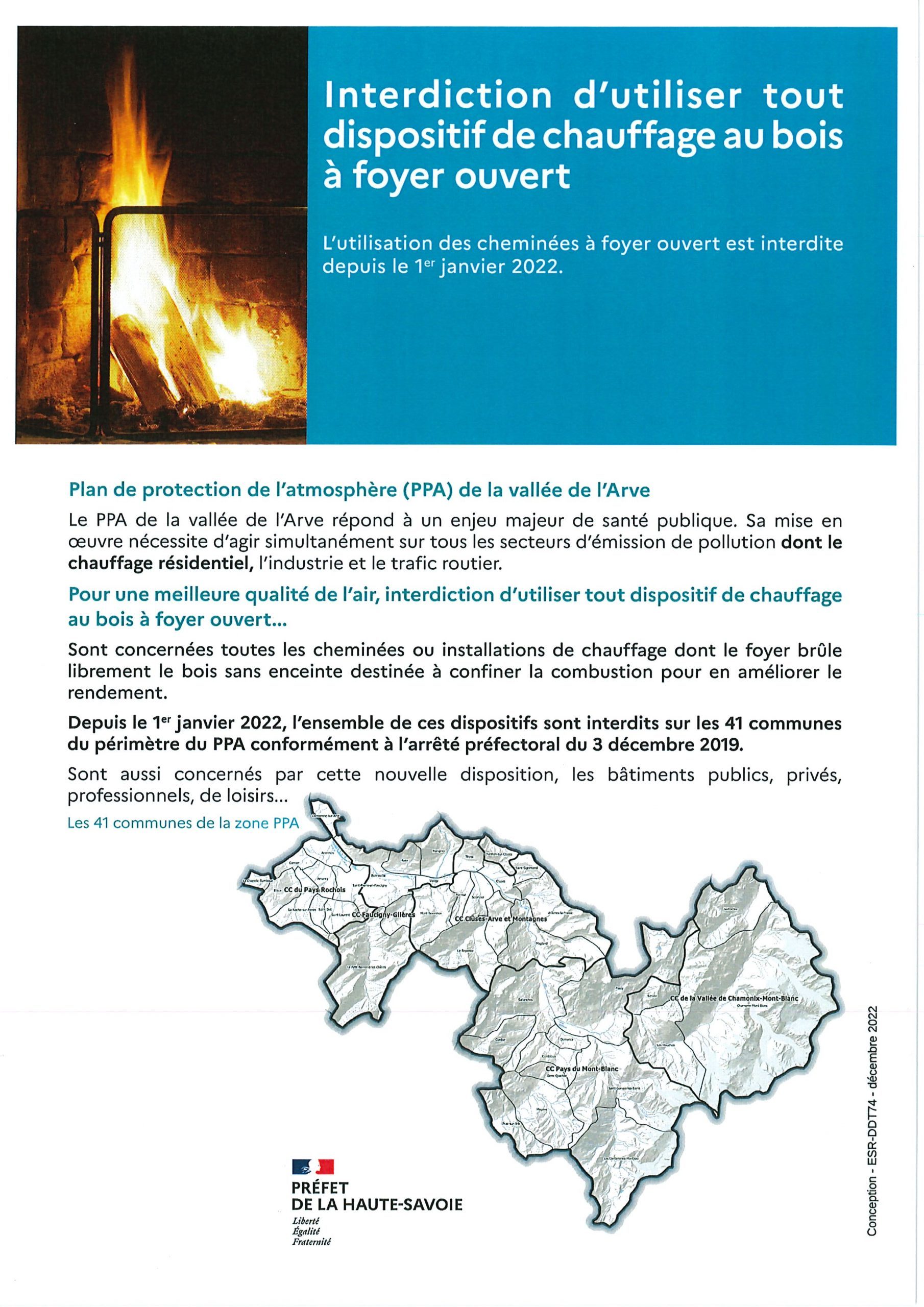 Interdiction de l’utisation des foyers ouverts Mairie de Servoz